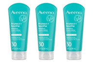 BL Aveeno Spf 30 Protect + Soothe Mineral Sunscreen Sensitive 3 oz - Pakke med 3