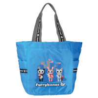 Pt Furrybones City Blaue Nylon-Einkaufstasche