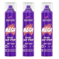 BL Aussie Mega Flexible Hairspray Light Hold 10oz - 3 kpl pakkaus