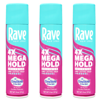BL Rave 4X Mega Hairspray hajusteeton 11 oz aerosoli - 3 kpl pakkaus