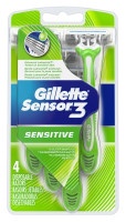 BL Gillette Mens Sensor 3 Sensitive desechable 4 unidades – Paquete de 3