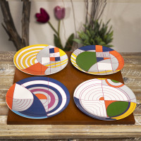 Assiettes à dessert PT Frank Lloyd Wright Max Hoffman Rug - Lot de 4