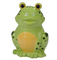 PT Frog Hand Painted Ceramic Cookie Jar