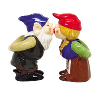 PT Magnetic Kissing Gnome Couple Salt and Pepper Shaker Set