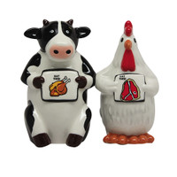 PT Magnetic Eat Chicken Eat Beef Salt and Pepper Shaker Set