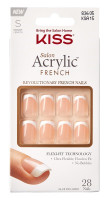 BL Kiss Salon Acrylique Français 28 fils Court Longueur Nude – Lot de 3