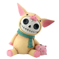 PT Furrybones Bacon the Piglet Skull Resin Piggy Bank 