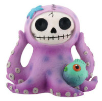 PT Furrybones Purple Octopee דמות התמנון Skull Mini Resin
