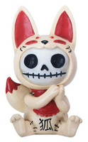 PT Furrybones Kitsune le mini figurine en résine avec crâne de renard japonais