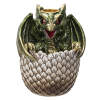 PT Green Dragon in Egg Resin Backflow Incense Burner 