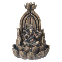 PT Ganesha sur brûleur d’encens à reflux en résine de lotus 