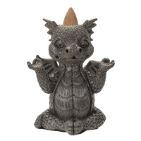 PT Meditating Dragon Resin Backflow Incense Burner 