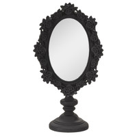 Miroir de coiffeuse en résine rose noire Pt