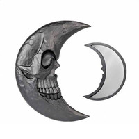 PT Black Crescent Skull Moon Handheld Mirror