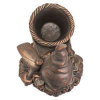 PT Bronze Garden Picking Gnome Flower Planter 