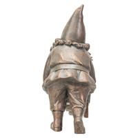 PT Bronze Gnome with Wheelbarrow Flower Planter 