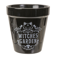 Pt gato preto bruxas jardim vaso de porcelana de osso fino