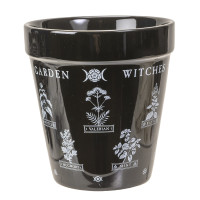 PT Black Witches Spell Garden Herbs Planter Pot