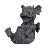 PT Figurine de dragon rieur en résine pour décoration de maison et de jardin