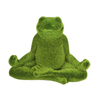 PT Green Mossy Meditation Yoga Frog Home and Garden Decor Figurine