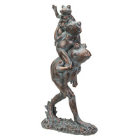 Figura decorativa de resina para decoración del hogar y jardín de PT Piggy Back Frogs