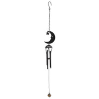 PT Black Crescent Moon Metal Wind Chime 