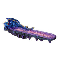 PT Blue Dragon Geode Hand Painted Resin Incense Burner 