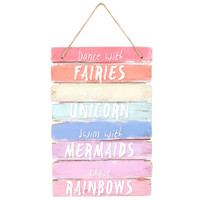 PT Colorful Dance with the Fairies Wood Hanging Wall Art Plaque