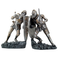 PT Knights in Armor Hand Painted Resin Bookends 