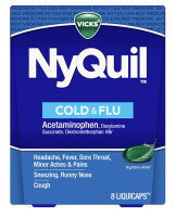 Vicks nyquil forkjølelse og influensa liquicaps 8 teller x 3 pakker 