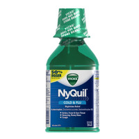 Vicks NyQuil Líquido para alivio nocturno del resfriado y la gripe, sabor original, 12 onzas líquidas 
