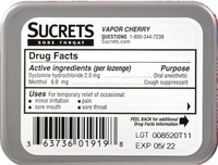 Sucrets Lozenge Box Vapor Cherry 18ct