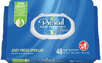 Prevail Adult Disposable Washcloth - Softpack Press-N-Pull Lid - 12" x 8"