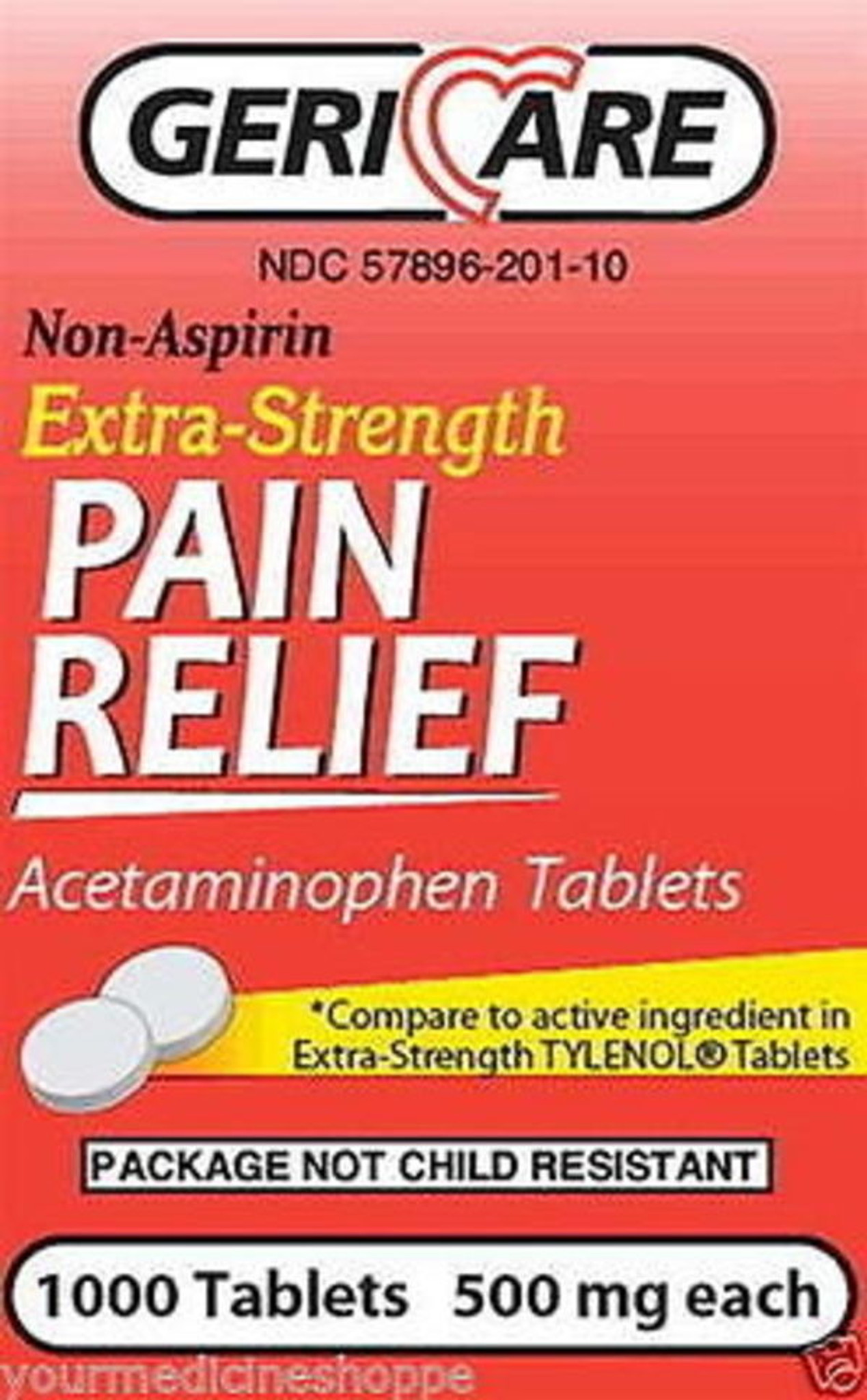 Acetamin 500mg Tablet 1000ct Gericare. Authorized Vendor