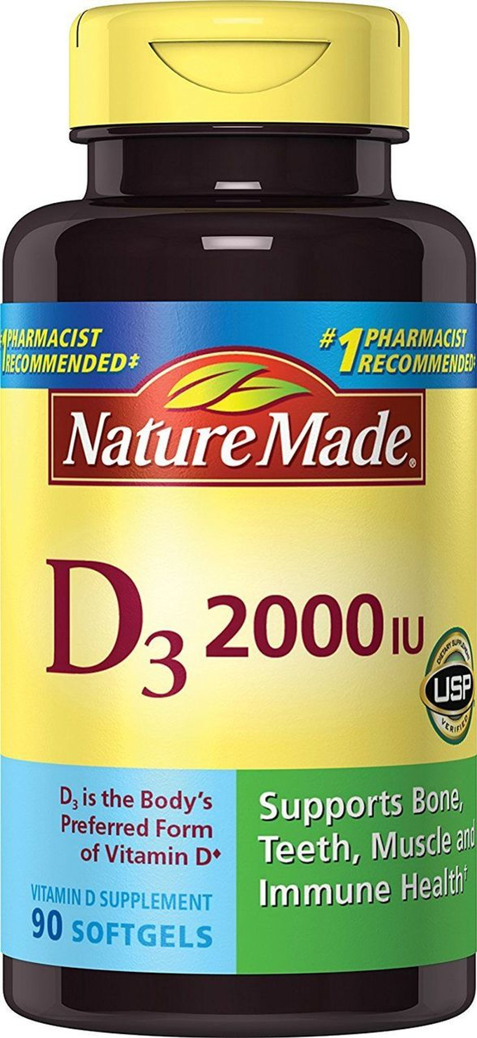 Nature Made Vitamin D3 2000 Iu Liquidgel 90 Ct