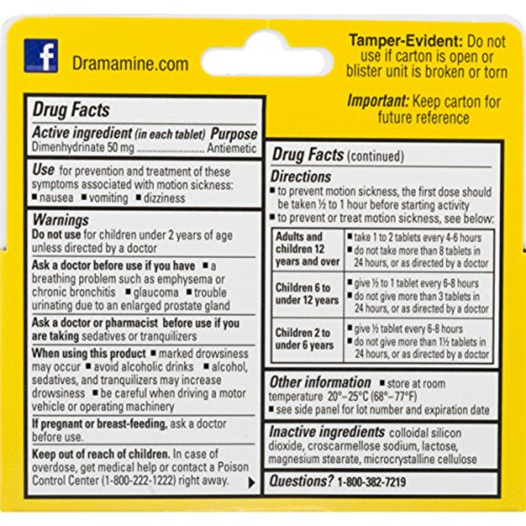 Dramamine Motion Sickness Relief Original Formula