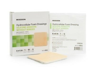 Hydrocellular Foam Dressings Silicone Adhesive 6 X 6 Inch 10 Per Box