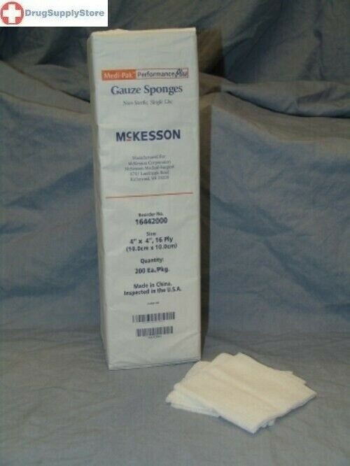 Premium Woven Gauze Sponges 16Ply 4 X 4 Inch 200 Per Pack