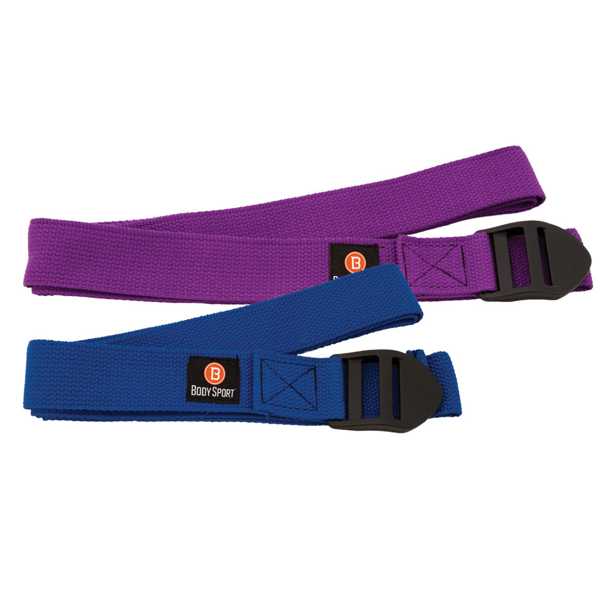 8 FOOT YOGA STRAP BLUE COTTON BLEND WITH PVC BUCKLE