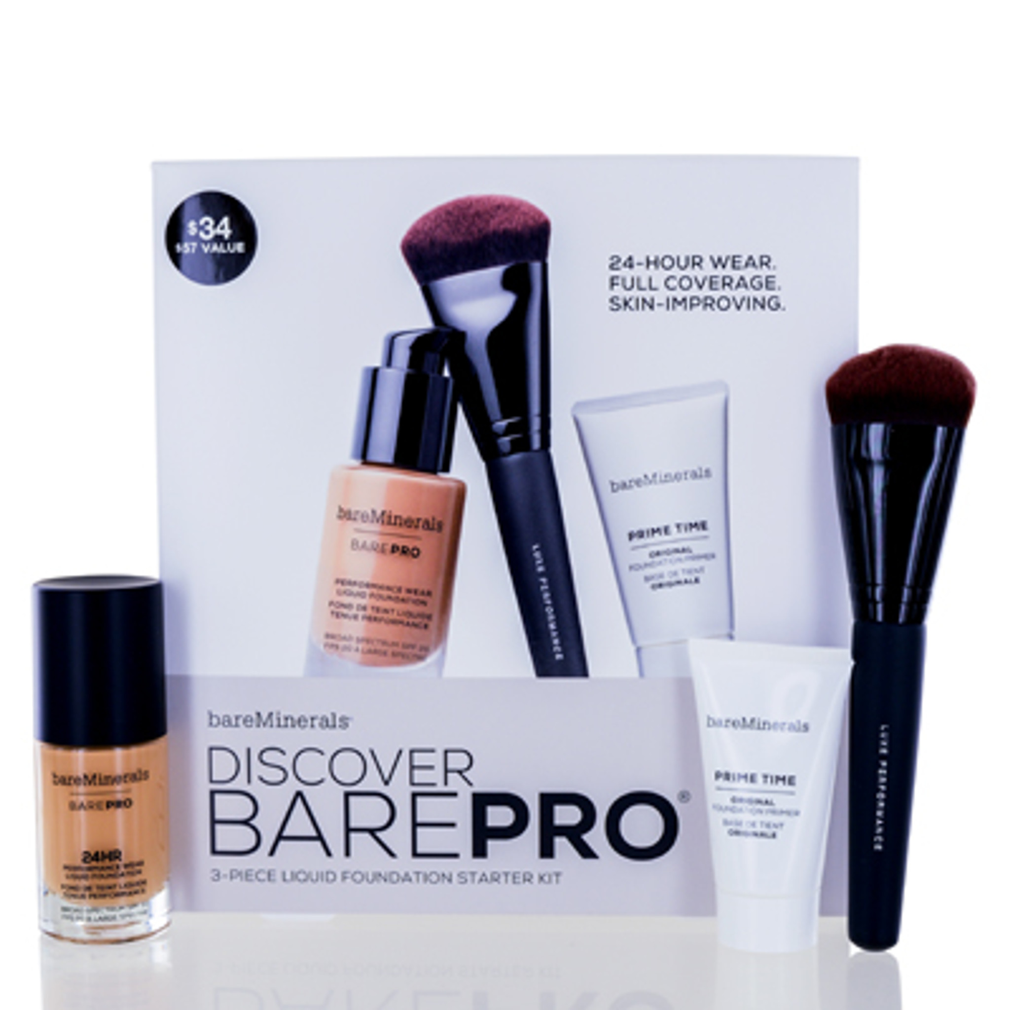 BAREMINERALS/DISCOVER BAREPRO (TEAK 22) 3 PC LIQUID FOUNDATION