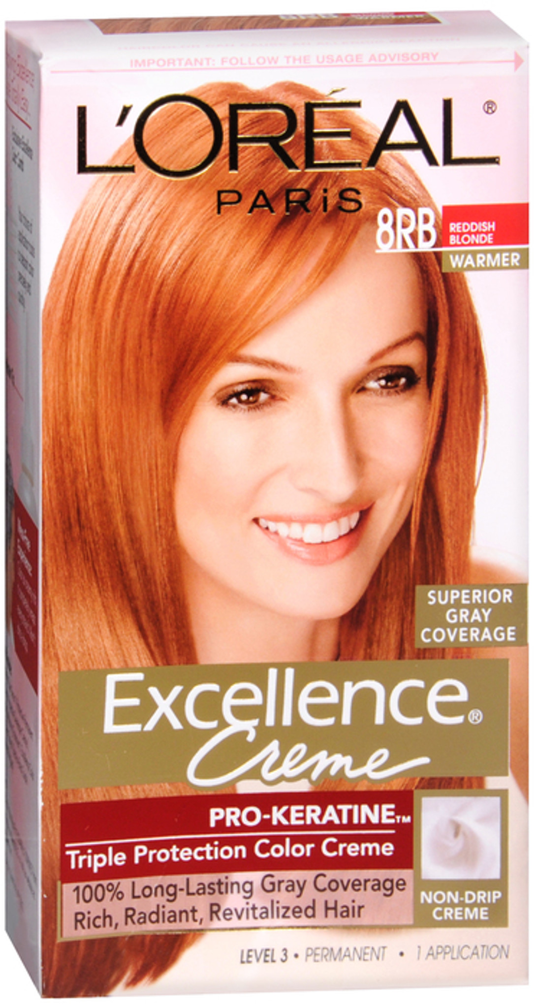 L'Oreal Paris Excellence Creme Permanent Hair Color 8RB Medium Red Blonde -  