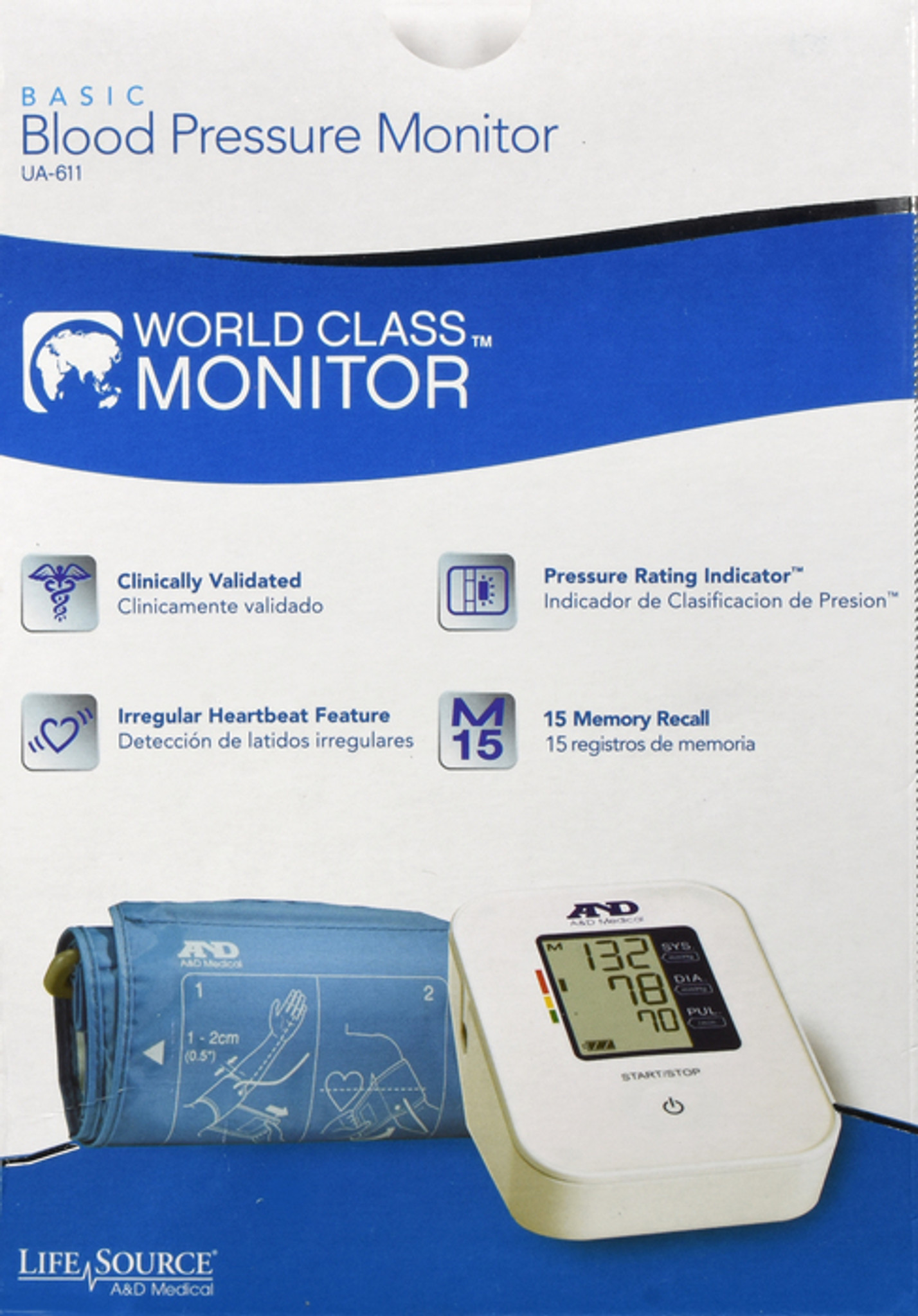 A&D Manual Inflate Blood Pressure Monitor with Medium Cuff (UA-705V)