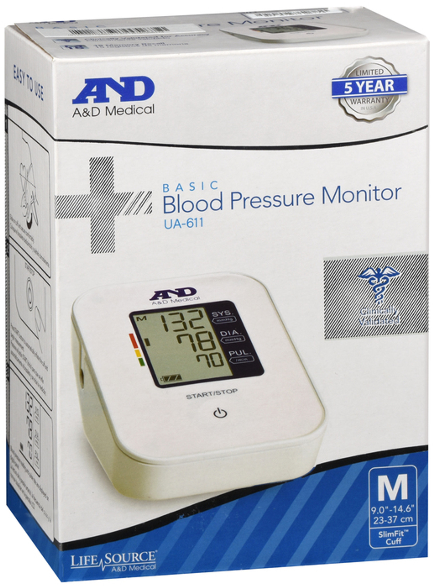 A&D Manual Inflate Blood Pressure Monitor with Medium Cuff (UA-705V)