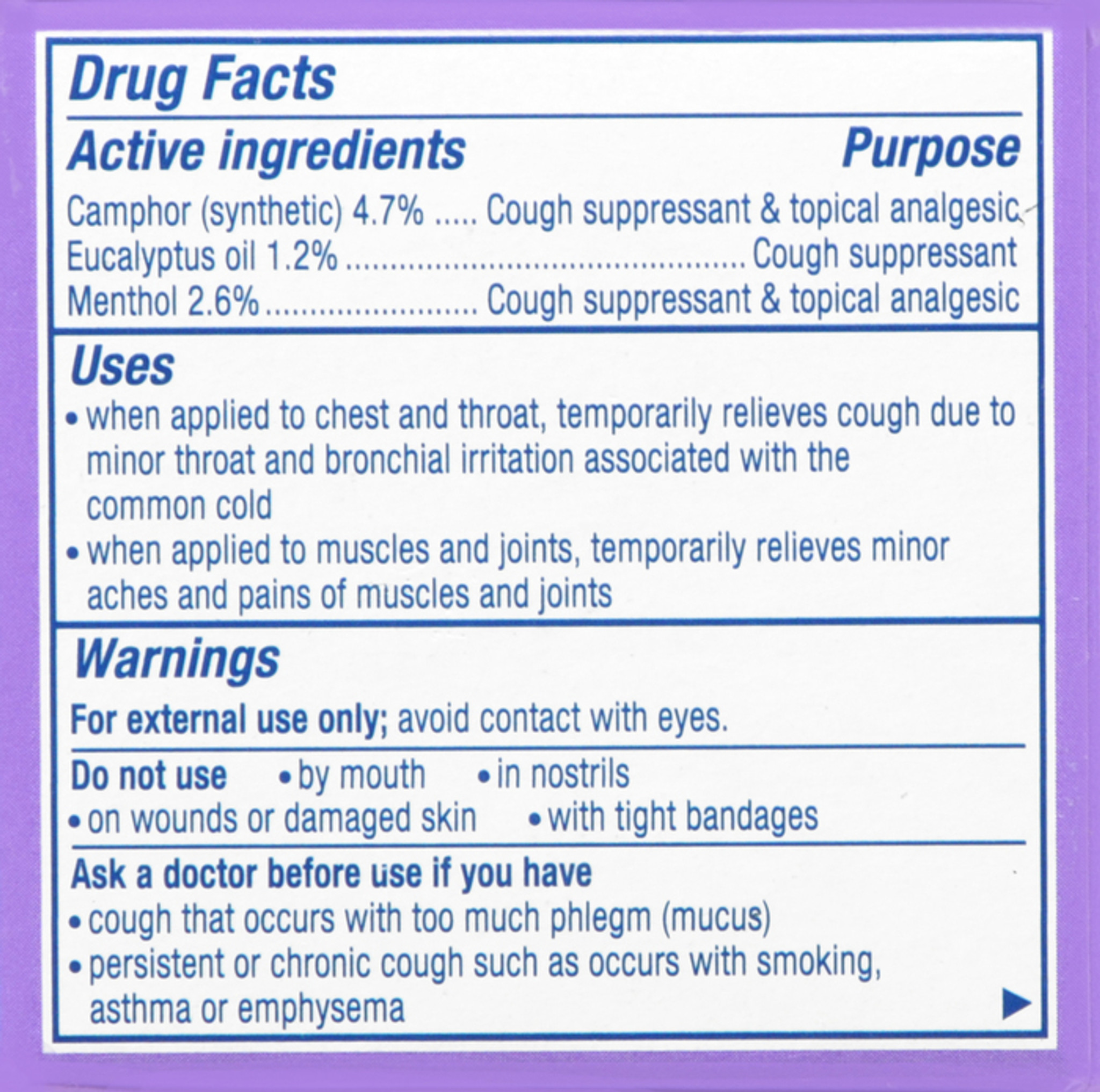 Vicks® VapoRub Cough Suppressant Topical Analgesic Ointment Original- 1.76oz