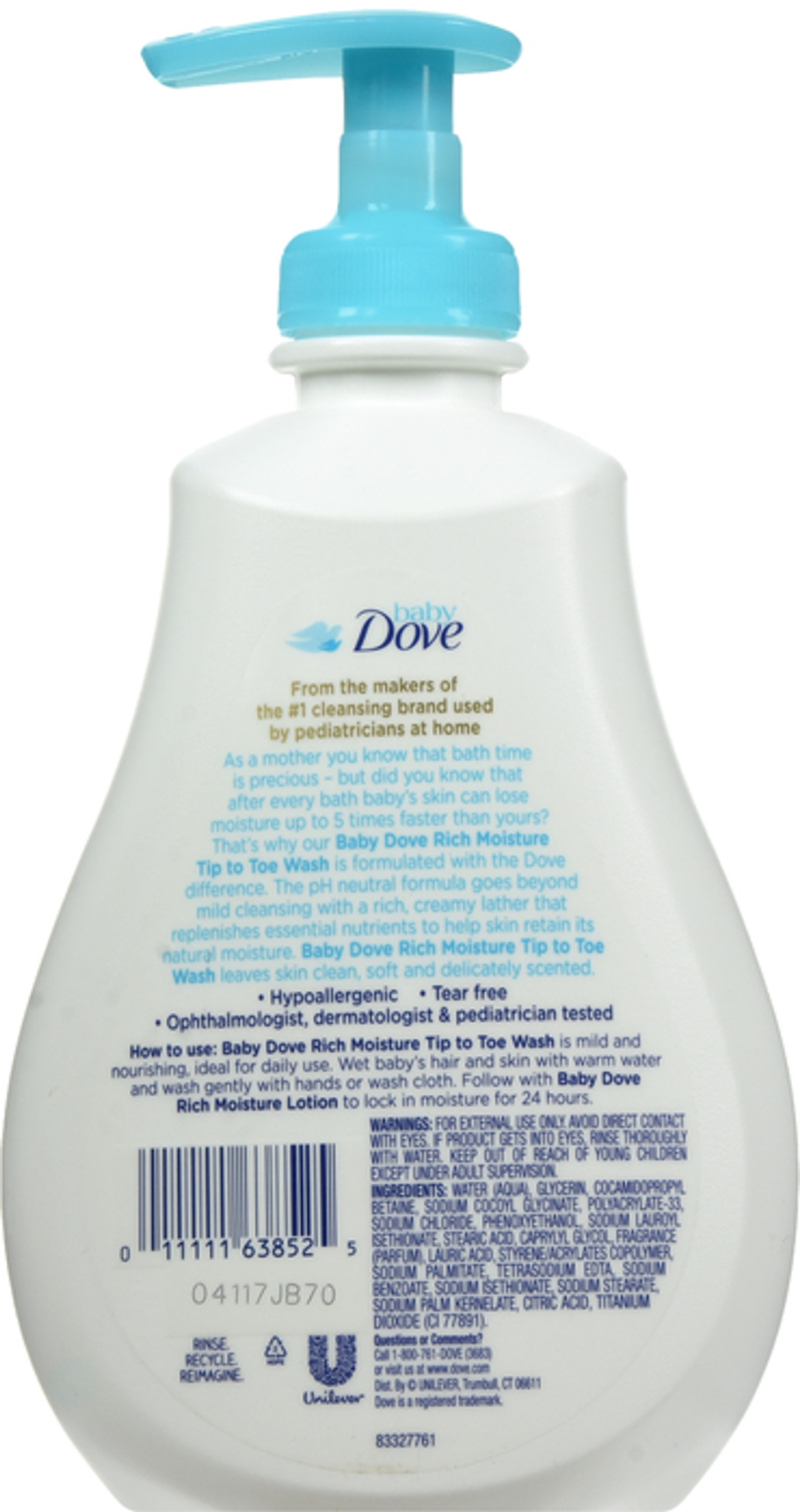 Dove Baby Rich Moisture Washing Gel For Body And Hair - Kids Shampoo-Gel