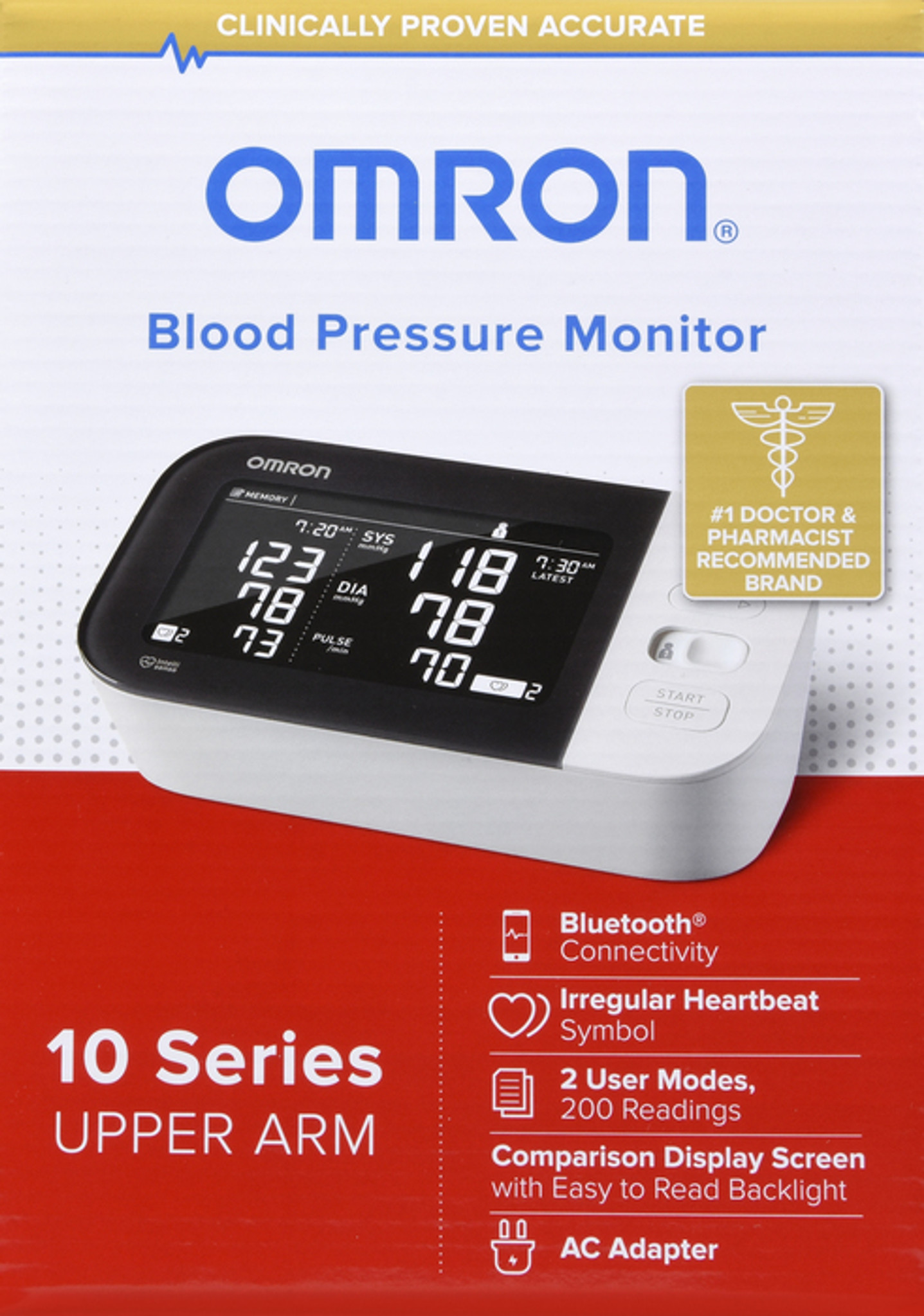 Omron 5 Series Wireless Upper Arm Blood Pressure Monitor with 9 in