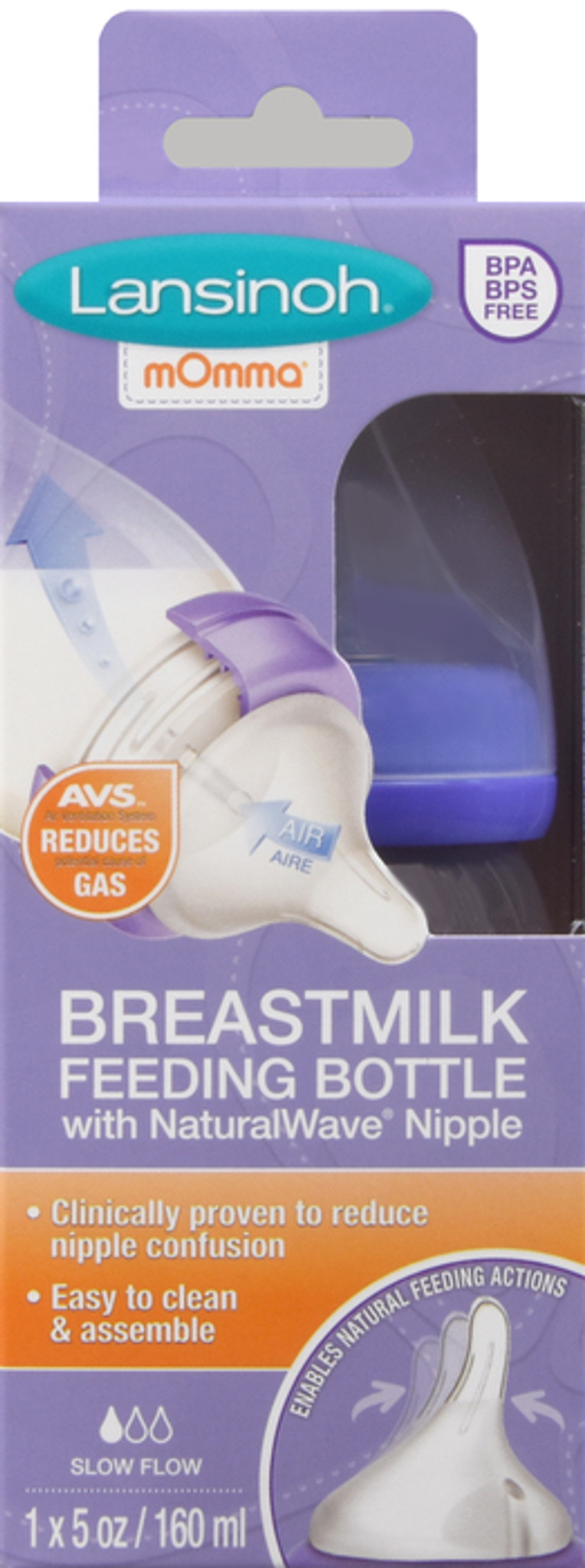Lansinoh Momma Breastmilk Feeding Bottle with NaturalWave Slow