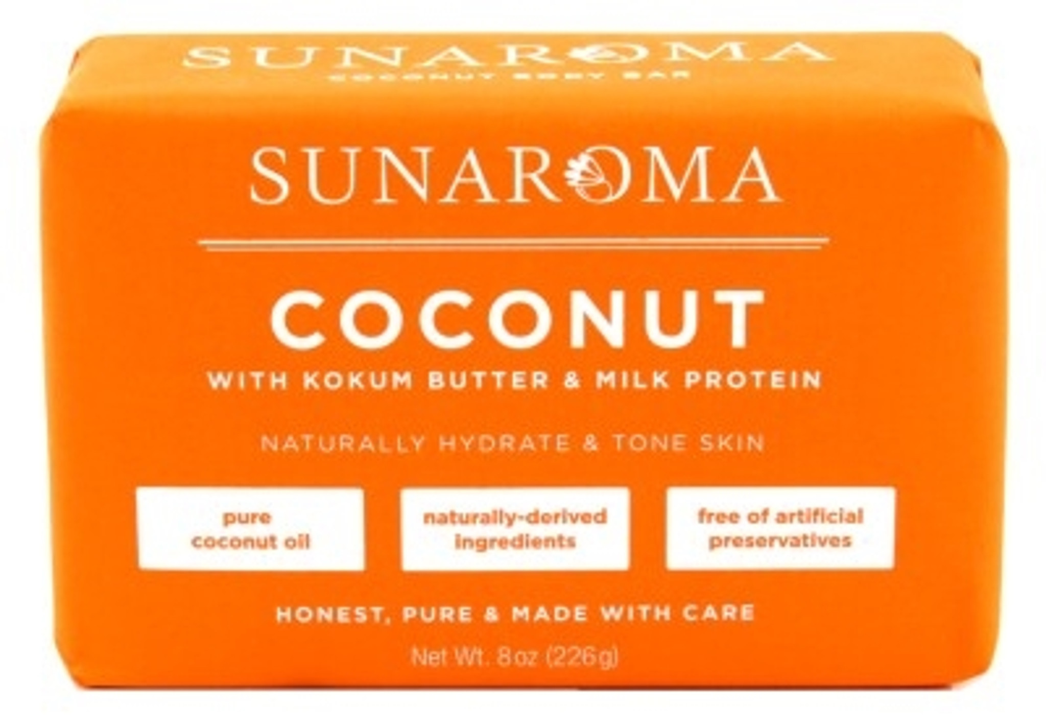 Sunaroma Soap Bar Coconut 8oz X 3 Counts