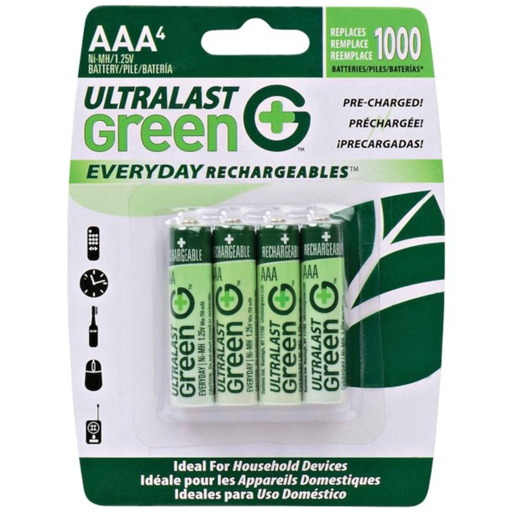 Baterías AAA NiMH recargables de alta potencia Ultralast Green, paquete de  4 - drugsupplystore.com