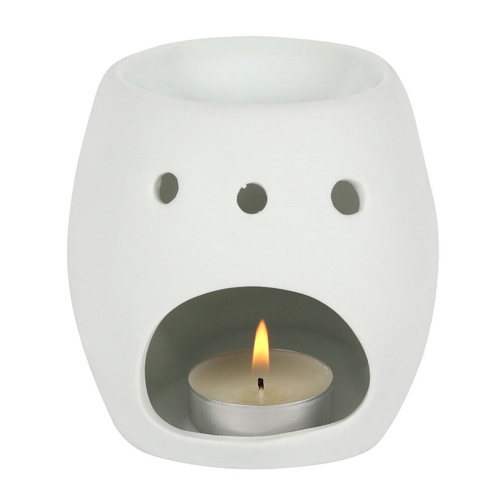 Abstract White Ceramic Oil Burner